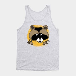 Drawing funny cartoon raccoon Tank Top